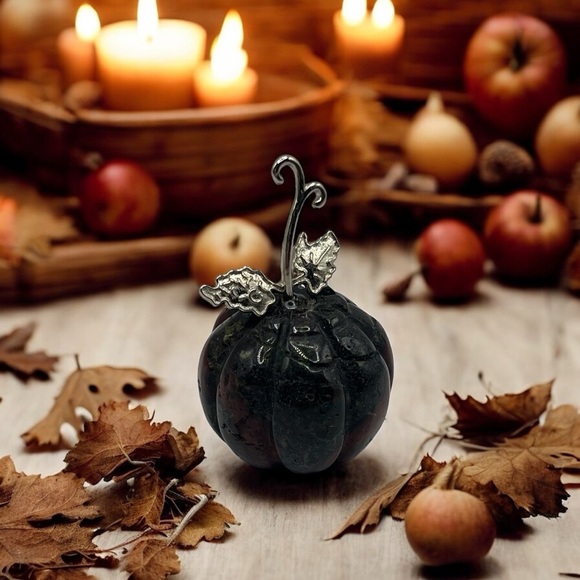 Dragon Blood Jasper Polished Carved Pumpkin - Picture 1 of 6